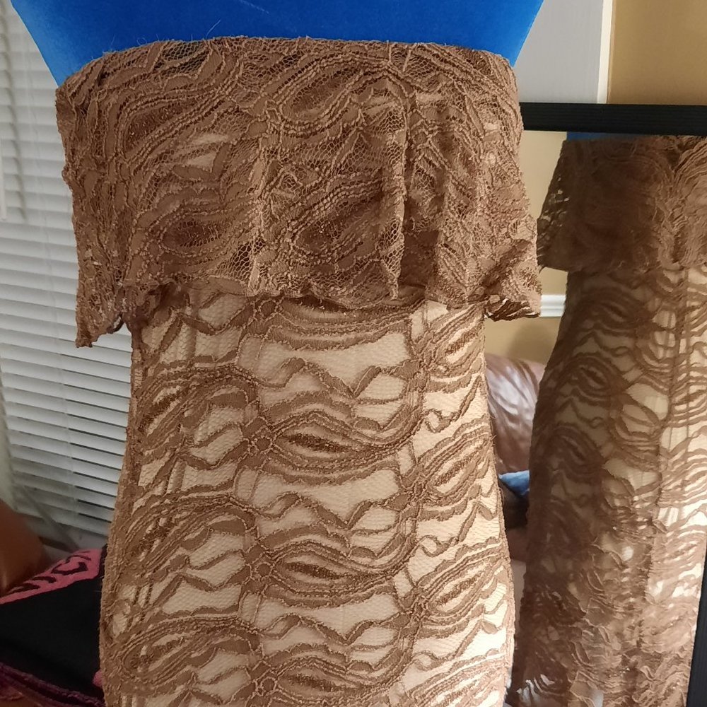 Glam Lace Strapless Dress